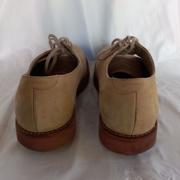LL Bean Oxford Shoes Beige Leather Suede Vibram 12 main image 5